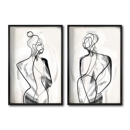 [Abstracto  003 A Y B-GN] Juego mujer hombre abstracto cuadro decorativo codigo 003 A Y B-GN // MP