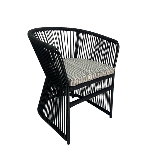 [62282SI] Chantepec silla aluminio negra cojinería loneta exterior // Pedido especial
