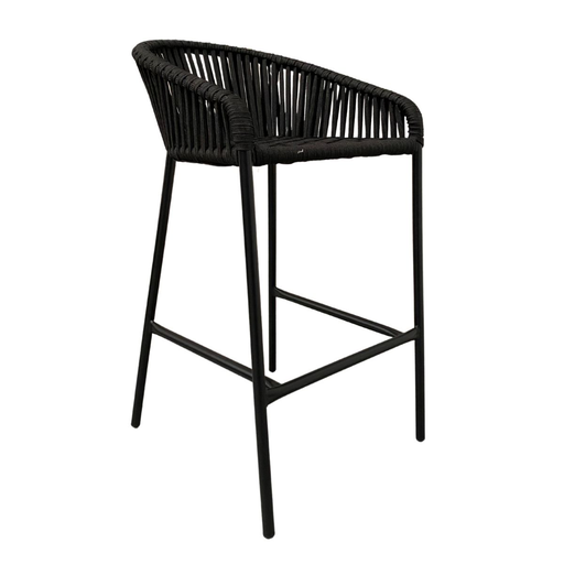 [62312BA] Tequila banco metal negro cuerda negra plana 