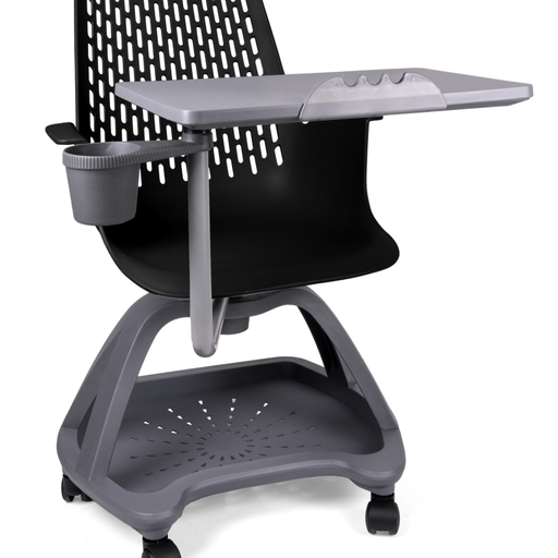 [62359PUNG] Pupitre mesa banco giratorio con ruedas Partner negro
