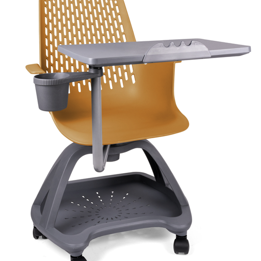[62359PUN] Pupitre mesa banco giratorio con ruedas Partner naranja