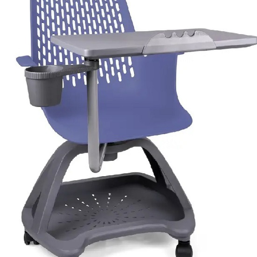 [62359PUA] Partner pupitre mesa banco giratorio con ruedas color azul