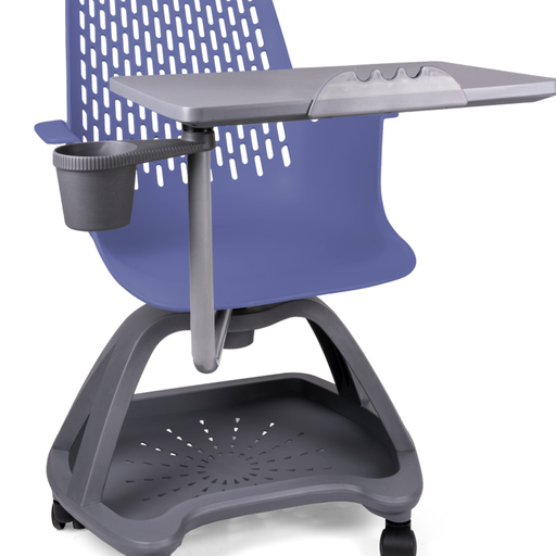 [62359PUA] Pupitre mesa banco giratorio con ruedas Partner azul