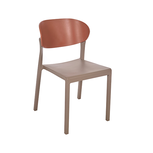 [62481SI] Stare silla taupe con terracota // MP