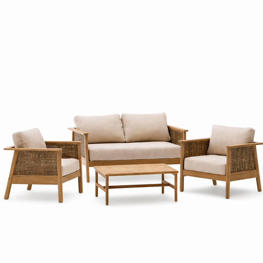 [62621SE] Alabe Set sofá + 2 sillones + mesa // Exterior 100%