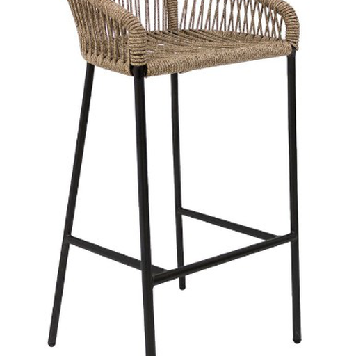 [57566BA] Tequila banco metal negro cuerda beige jaspeado // Pedido especial