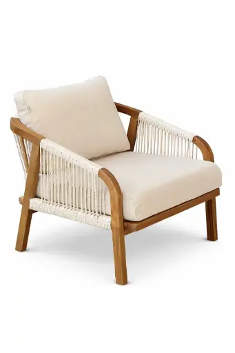 [62658SO] Pichilingue sillón madera, cuerda de palma y loneta // Exterior 100%