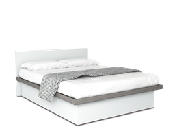 [COB-MA-BL] Cunert base de cama matrimonial con laminado de madera color blanca // MS