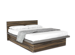 [COB-QS-TZ] Cunert base de cama queen size con laminado de madera color tzalam // MS