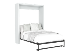 [SBLAMA-BL] Lina base de cama matrimonial con laminado de madera color blanca // MS