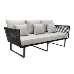 [48982SO] Vallarta sofa metal gris cuerda gris tela curri