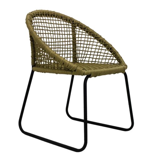 [CMXSI02T] Mixtlan silla acero galvanizado negro cuerda textilene beige // Exterior 100% 