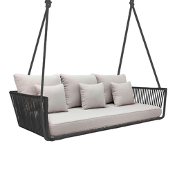 [54925CO] Vallarta columpio sofa cuerda gris tela curri