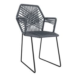[CMX005GR] Acapulco silla hexagonal con brazos gris