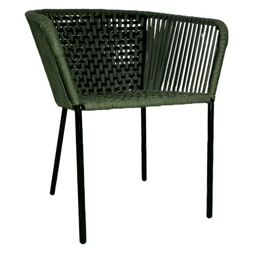 [58907SIT] San Luis silla acero galvanizado negro y textilene // Exterior 100% 