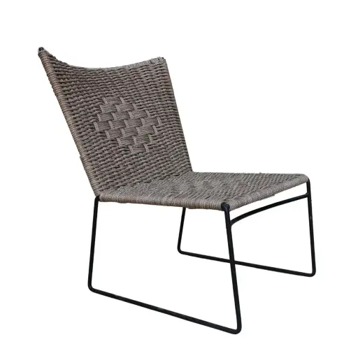 [TLAPA65498T] Tlapa sillón acero galvanizado negro cuerda textilene en color a elegir // Exterior 100% 