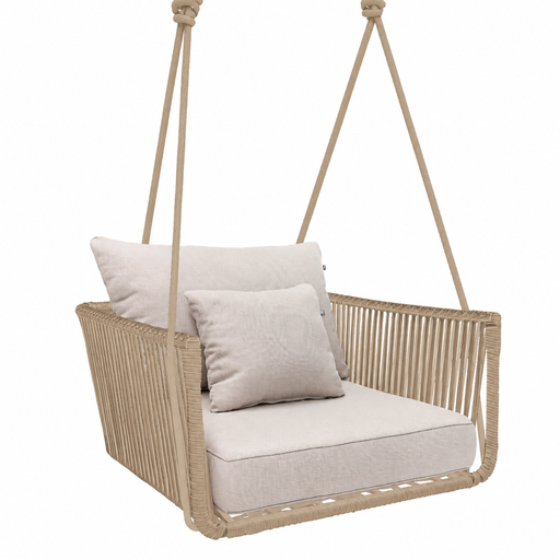 [65083COT] Vallarta columpio sillón acero galvanizado beige textilene beige loneta // Exterior 100% 