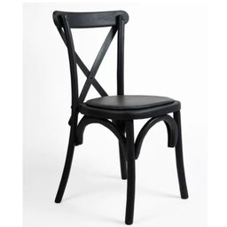 [CROS87LUI] Cross back silla negra laqueada con asiento de vinipiel 100% pino // MP
