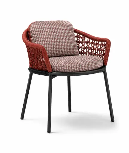 [65263SI] Bochil silla acero galvanizado, cuerda textilene y loneta // Exterior 100%