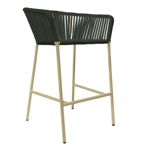 [50620BA] Jalisco banco metal beige cuerda verde militar // Exterior techado