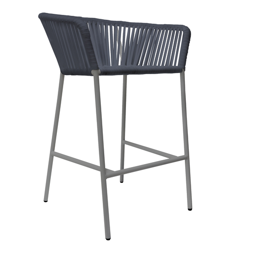 [53938BA] Jalisco banco metal negro cuerda gris // Exterior techado