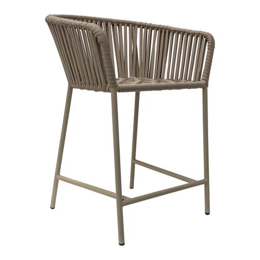 [57586BA] Jalisco banco counter metal negro cuerda beige // Exterior techado