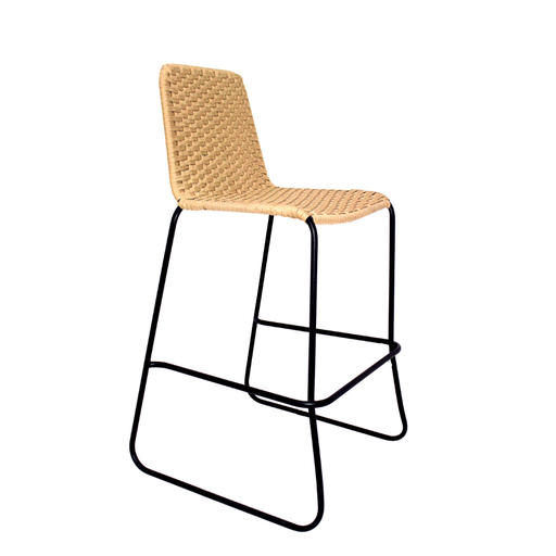 [ROOF-M004] Cocula banco metal negro cuerda beige // Exterior techado