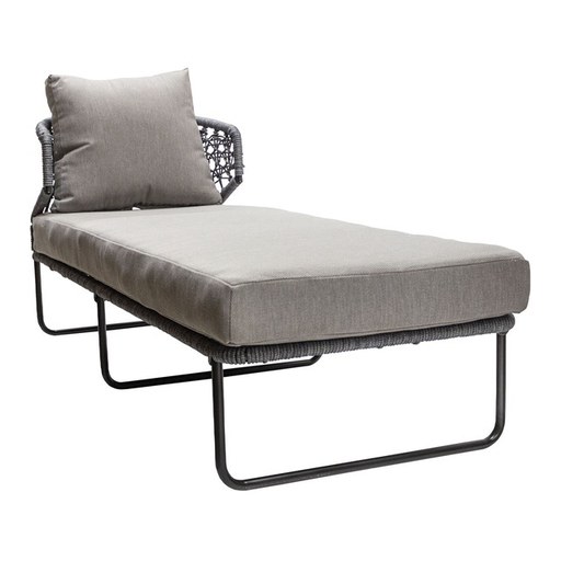 [50871CA] Yelapa camastro metal negro y cuerda gris // Exterior techado