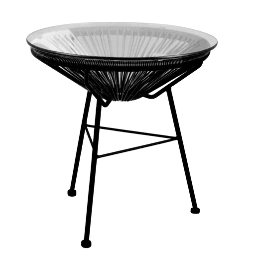 [CMX007V] Acapulco mesa auxiliar negro // Exterior techado