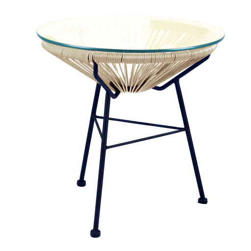 [CMX007C] Acapulco mesa auxiliar beige // Exterior techado