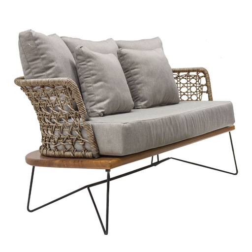 [50089SO] Yelapa love seat cuerda beige cojinería // Exterior techado